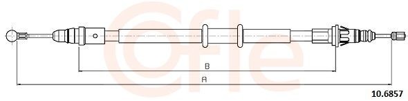 COFLE 92.10.6857: Cablu, frana de parcare 1730mm, 1730mm