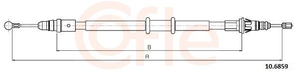 COFLE 92.10.6859: Cablu, frana de parcare 1545/1210mm, 1545/1210mm, 1545mm