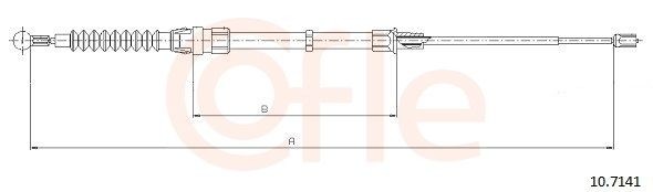 COFLE 92.10.7141: Cablu, frana de parcare 1642/1044mm, 1642/1044mm, 1642mm