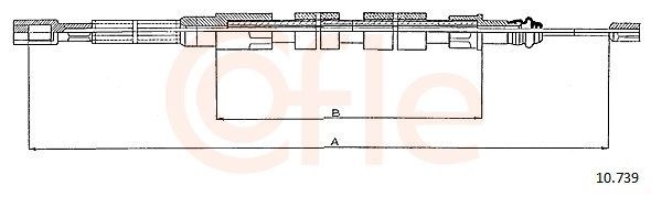 COFLE 92.10.739: Cablu, frana de parcare 1455/1000mm, 1455/1000mm, 1455mm