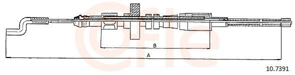 COFLE 92.10.7391: Cablu, frana de parcare 844/506mm, 844/506mm, 844mm