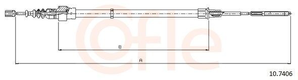 COFLE 92.10.7406: Cablu, frana de parcare 1616/1096mm, 1616/1096mm, 1616mm