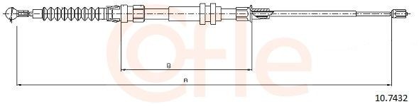 COFLE 92.10.7432: Cablu, frana de parcare 1713mm, 1713mm
