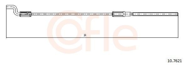COFLE 92.10.7621: Cablu, frana de parcare 654mm