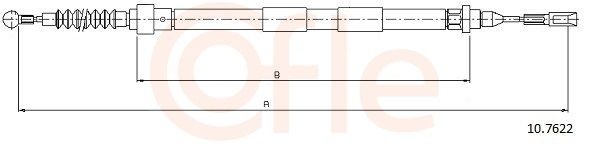 COFLE 92.10.7622: Cablu, frana de parcare 1320/1156mm, 1320/1156mm, 1320mm