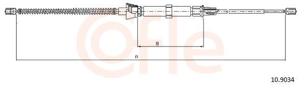 COFLE 92.10.9034: Cablu, frana de parcare 1620/944mm, 1620/944mm, 1620mm