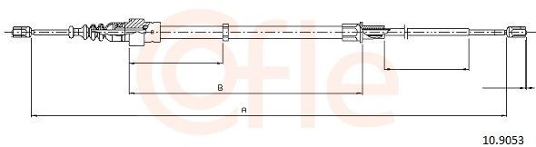COFLE 92.10.9053: Cablu, frana de parcare 1640/1043mm, 1640/1043mm, 1640mm