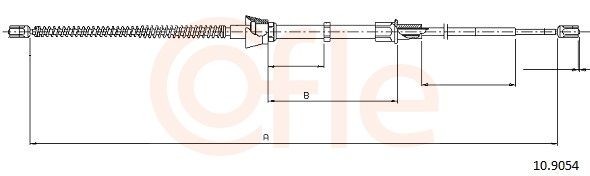 COFLE 92.10.9054: Cablu, frana de parcare 1620/944mm, 1620/944mm, 1620mm
