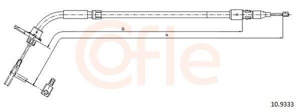 COFLE 92.10.9333: Handbromsvajer 587mm, 587mm