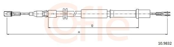 COFLE 92.10.9832: Cablu, frana de parcare 1167/900mm, 1167/900mm, 1167mm