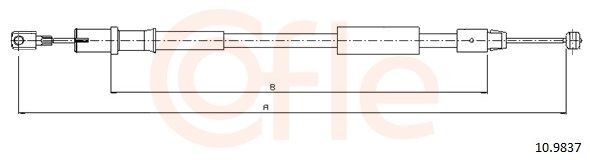 COFLE 92.10.9837: Cablu, frana de parcare 1285mm, 1285mm