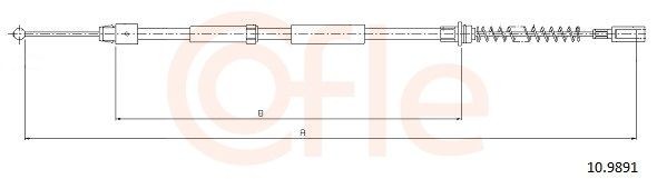COFLE 92.10.9891: Cablu, frana de parcare 1394/1065mm, 1394/1065mm, 1394mm
