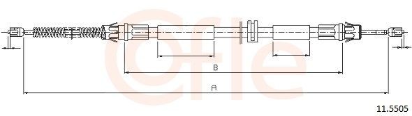 COFLE 92.11.5505: Cablu, frana de parcare 1593/1388mm, 1593/1388mm, 1593mm