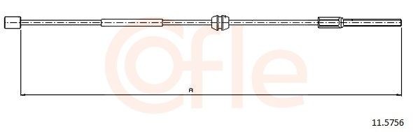 COFLE 92.11.5756: Cablu, frana de parcare 330mm