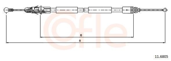 COFLE 92.11.6805: Cablu, frana de parcare 1603mm, 1603mm