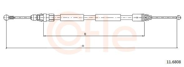 COFLE 92.11.6808: Handbromsvajer 1598mm, 1598mm