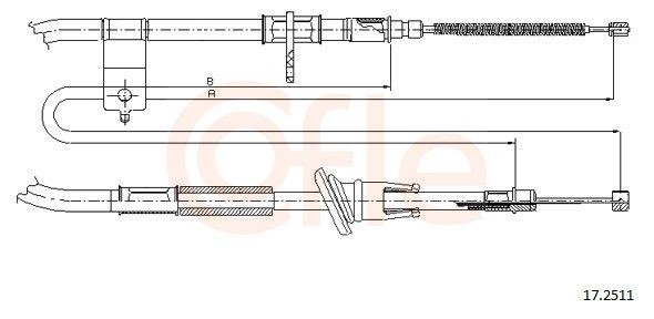 COFLE 92.17.2511: Tross, seisupidur 1485mm, 1485mm