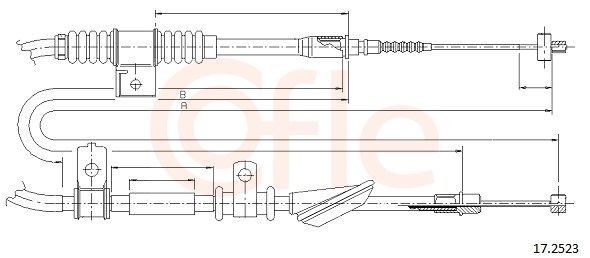 COFLE 92.17.2523: Cablu, frana de parcare 1370mm, 1370mm