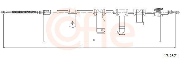 COFLE 92.17.2571: Cablu, frana de parcare 1648mm, 1648mm
