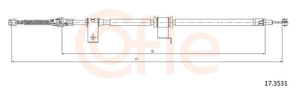 COFLE 92.17.3531: Cablu, frana de parcare 1431mm, 1431mm