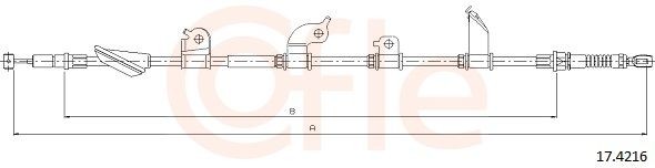 COFLE 92.17.4216: Cablu, frana de parcare 2100mm, 2100mm