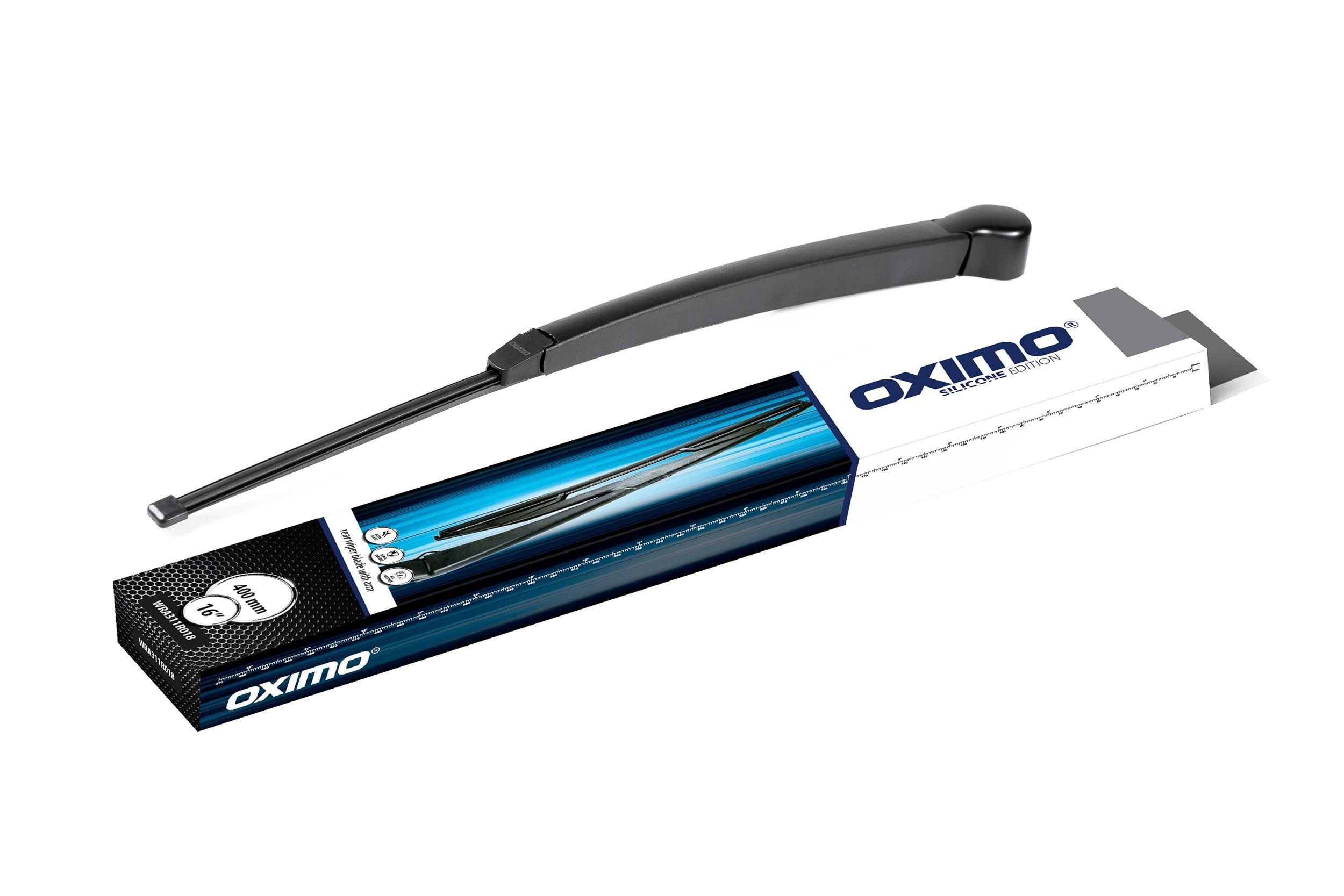OXIMO WRA311R018: Valytuvo svirtis, priekinio stiklo apliejiklis SILICONE EDITION galinis, 400mm, su valytuvo gumele