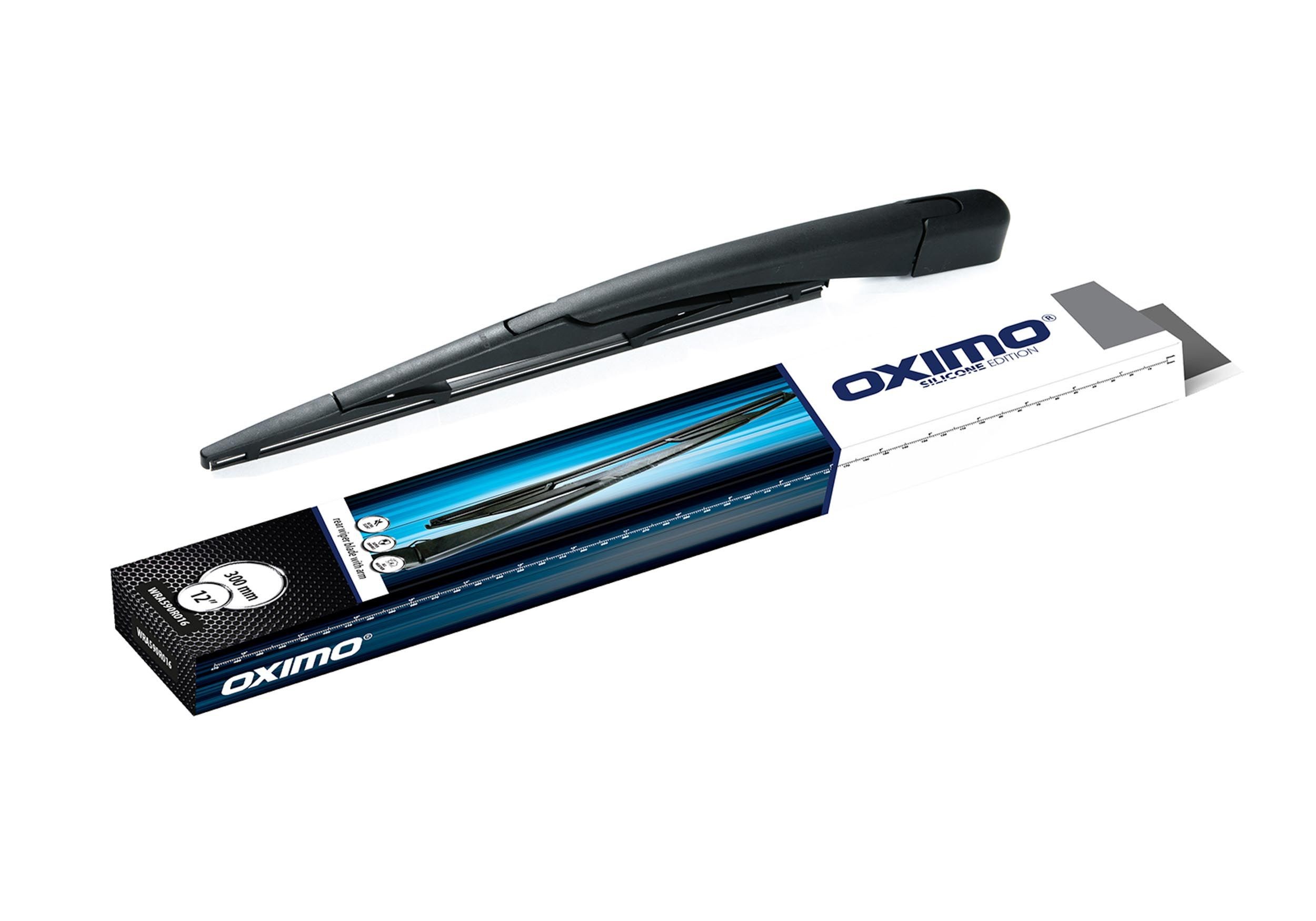 OXIMO WRA590R016: Stikla tīrītāja svira, Stiklu tīrīšanas sistēma SILICONE EDITION aizmugurē, 300mm, ar integrētu logu slotiņu