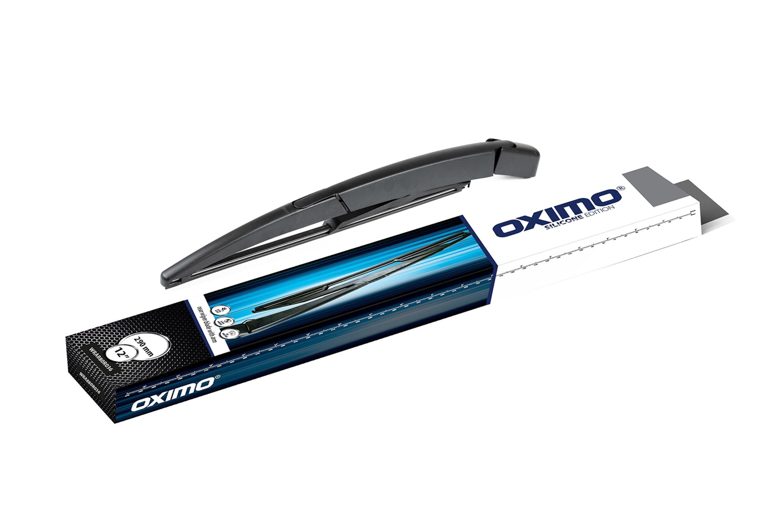 OXIMO WRA880R036: Stikla tīrītāja svira, Stiklu tīrīšanas sistēma SILICONE EDITION aizmugurē, 290mm, ar integrētu logu slotiņu