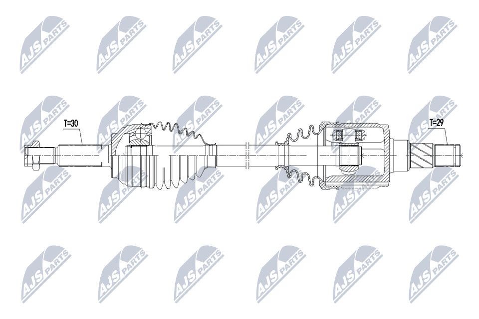 NTY NPW-CH-080: Drivaxel Bakaxel vänster, Bakaxel höger, Bakaxel, 868mm