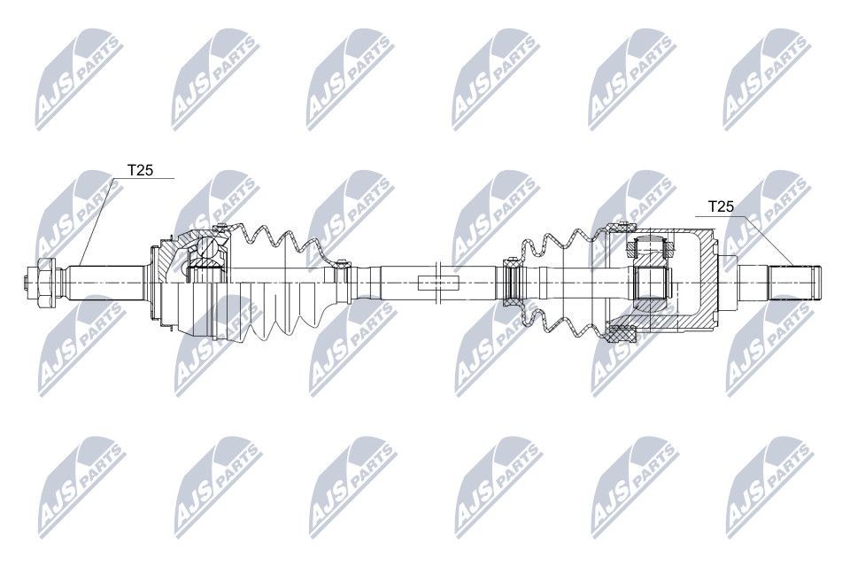 NTY NPW-KA-356: Veovõll esisild vasakul, 652mm