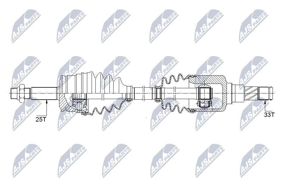 NTY NPW-ME-124: Veovõll esisild vasakul, 624mm