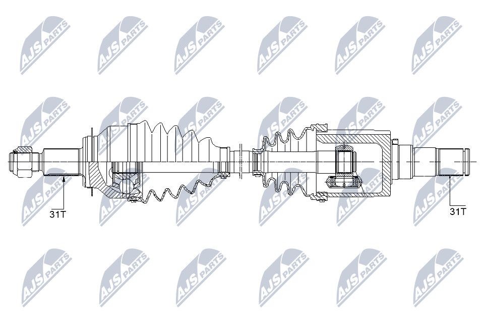 NTY NPW-MZ-040: Veovõll esisild vasakul, 652mm
