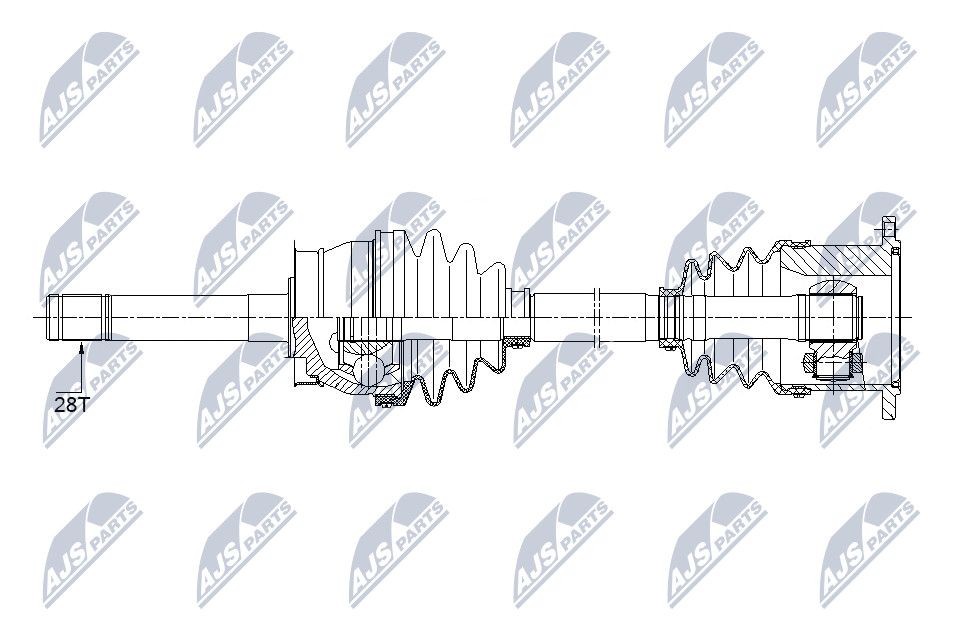 NTY NPW-NS-086: Veovõll esisild paremal, esisild vasakul, 522mm