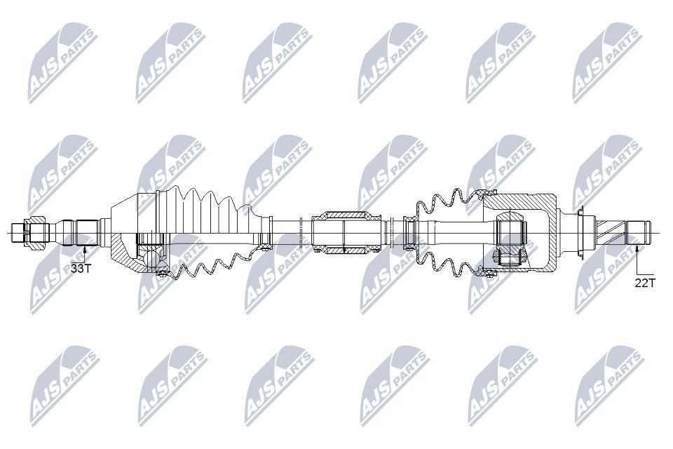 NTY NPW-PL-093: Veovõll esisild paremal, 965mm