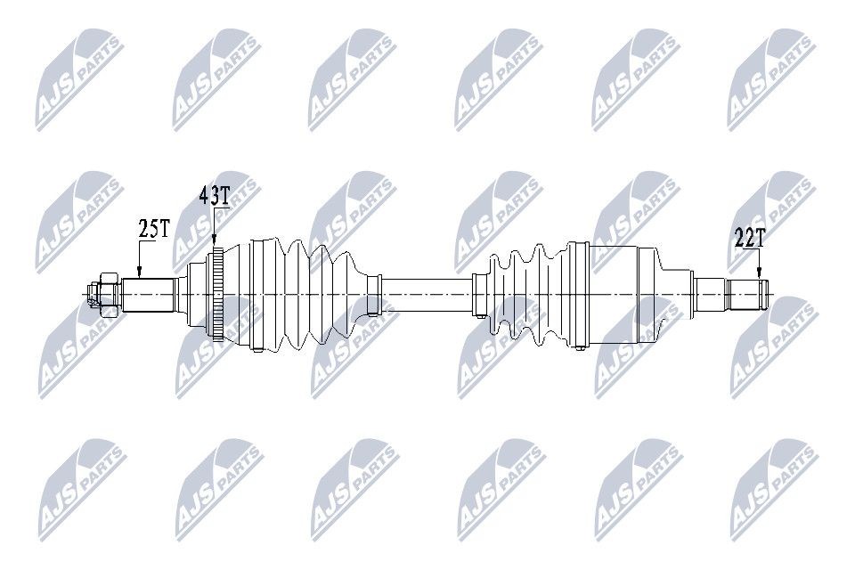 NTY NPW-SU-029: Veovõll esisild vasakul, 634mm