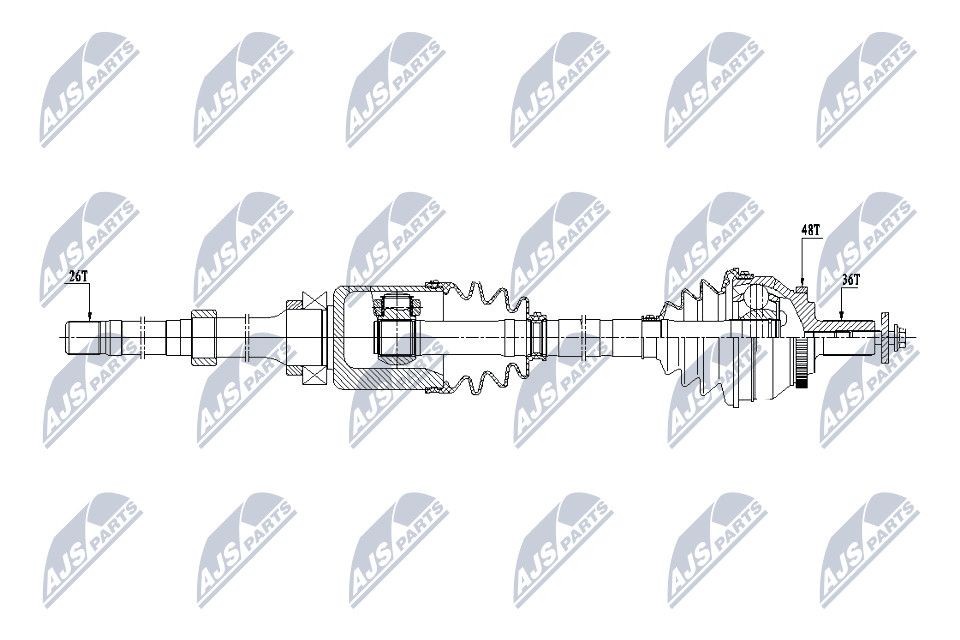 NTY NPW-VV-129: Veovõll esisild paremal, 978mm, koos kruviga