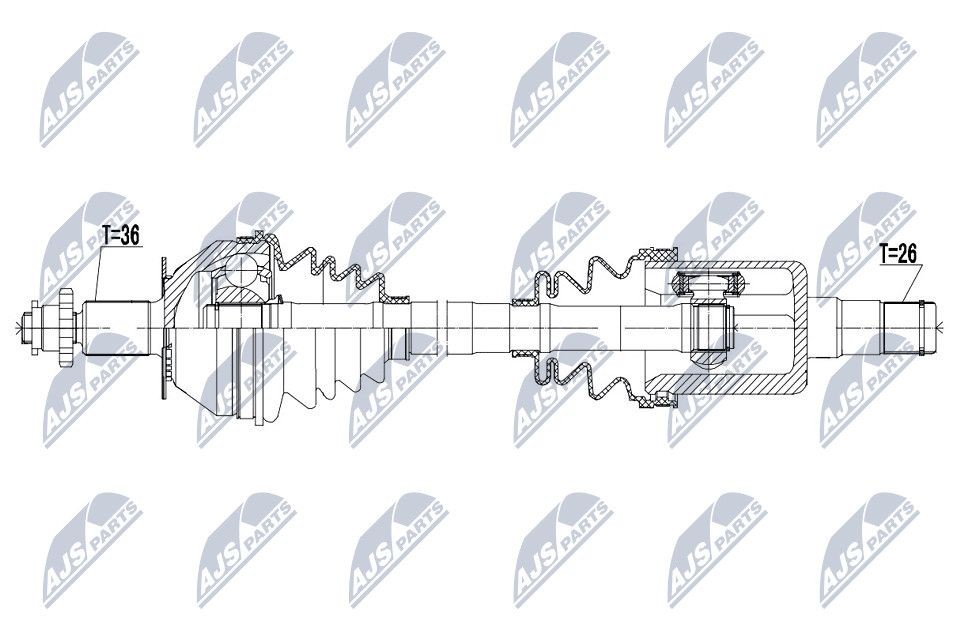 NTY NPW-VW-125: Veovõll esisild paremal, 853mm