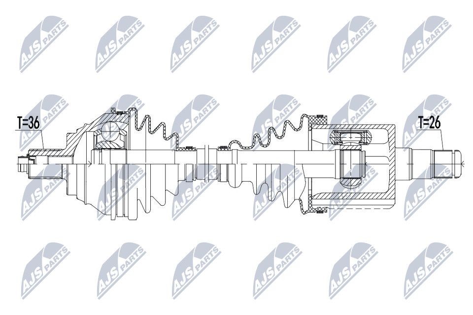 NTY NPW-VW-133: Veovõll esisild vasakul, 563mm