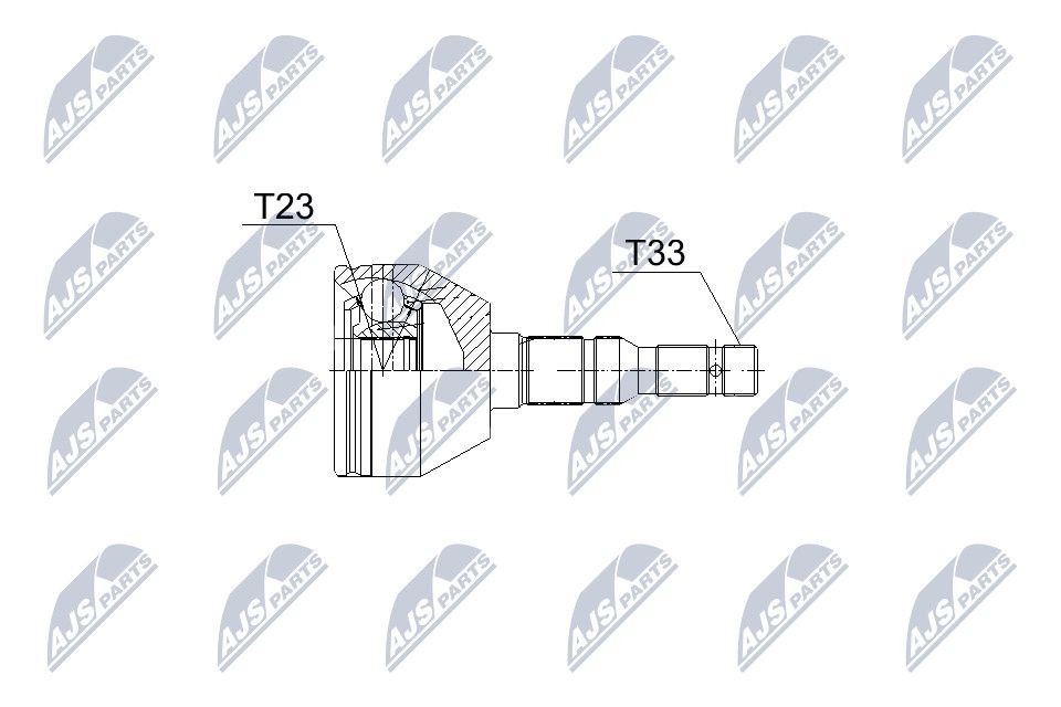 NTY NPZ-PL-043: Kit giunti semiasse Assale anteriore Dx, Assale anteriore Sx