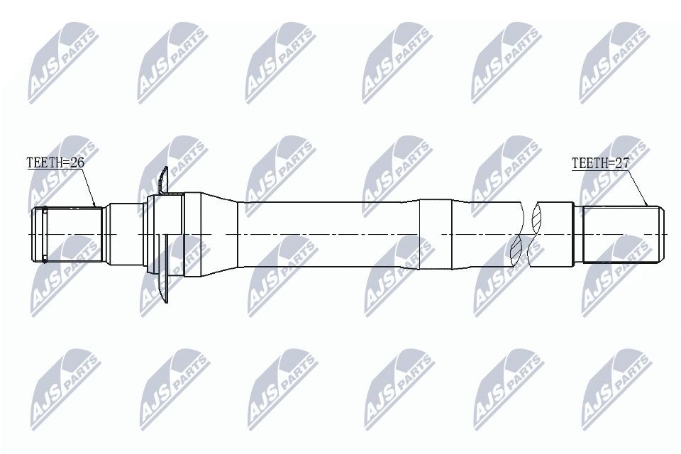 NTY NWP-HY-506: Veovõll esisild paremal, 422mm