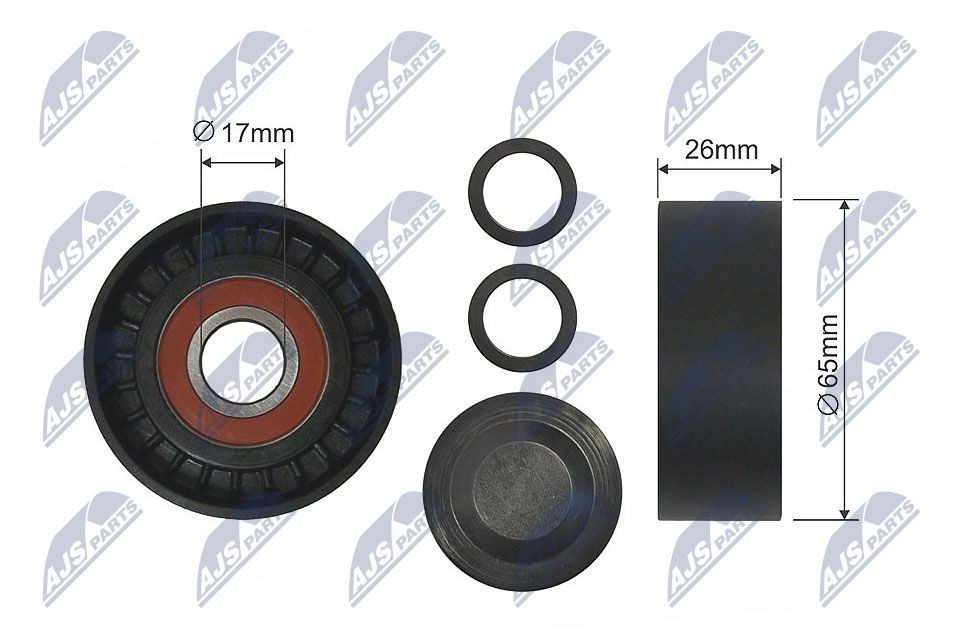 NTY RNK-AU-011: Seade- / juhtrull, soonrihm Ø: 65mm, Ø: 65mm