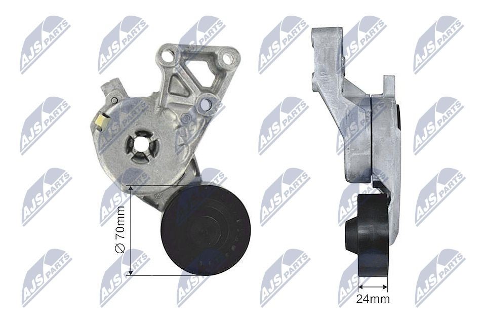 NTY RNK-AU-020: Įtempiklio skriemulys, V formos rumbuotas diržas Ø: 70mm