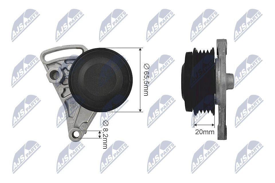 NTY RNK-AU-025: Įtempiklio skriemulys, V formos rumbuotas diržas Ø: 60mm