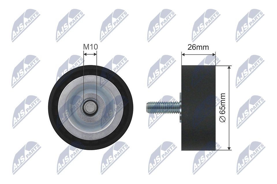 NTY RNK-BM-002B: Pingutusrull, soonrihm Ø: 65mm, Ø: 65mm