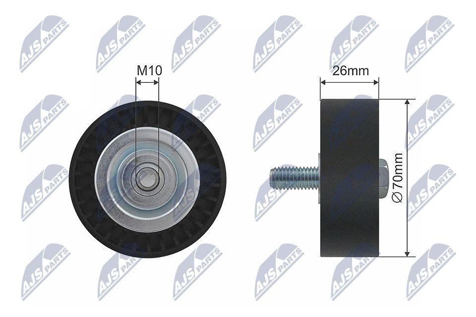 NTY RNK-BM-005: Seade- / juhtrull, soonrihm Ø: 70mm, Ø: 70mm