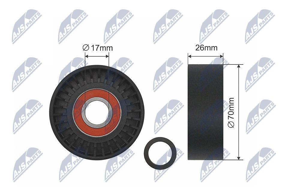 NTY RNK-BM-007: Pingutusrull, soonrihm Ø: 70mm, Ø: 70mm