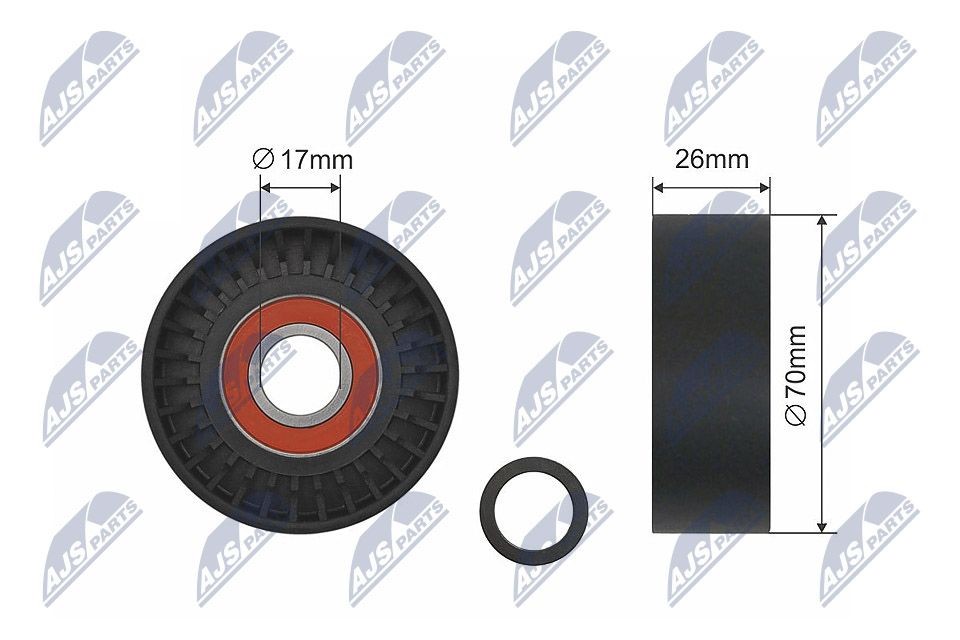 NTY RNK-BM-008: Pingutusrull, soonrihm Ø: 70mm, Ø: 70mm