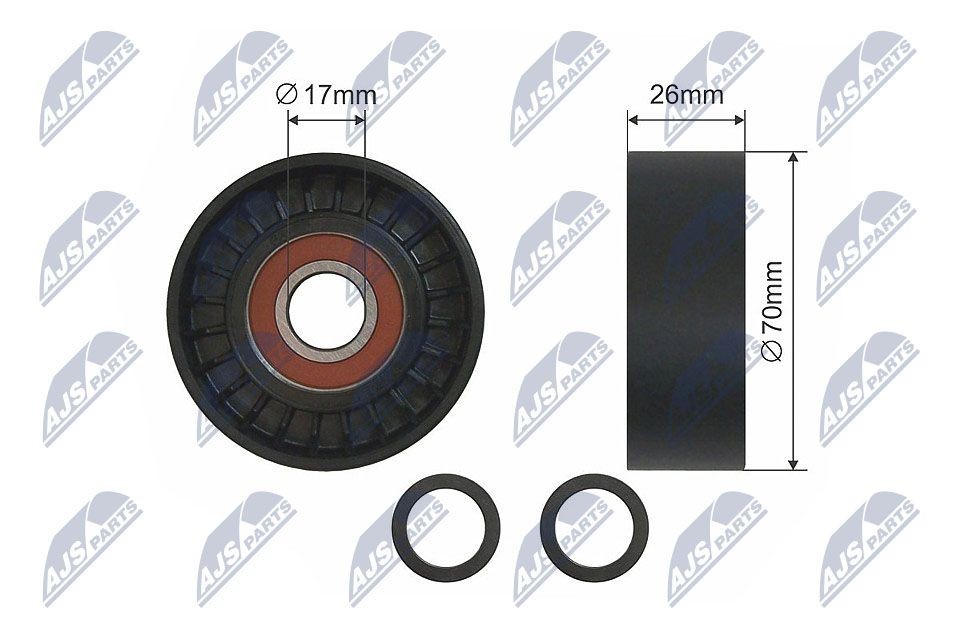 NTY RNK-BM-013: Pingutusrull, soonrihm Ø: 70mm, Ø: 70mm