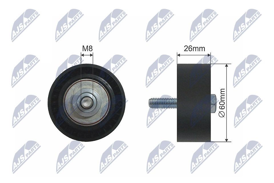NTY RNK-CT-007: Seade- / juhtrull, soonrihm Ø: 60mm, Ø: 60mm