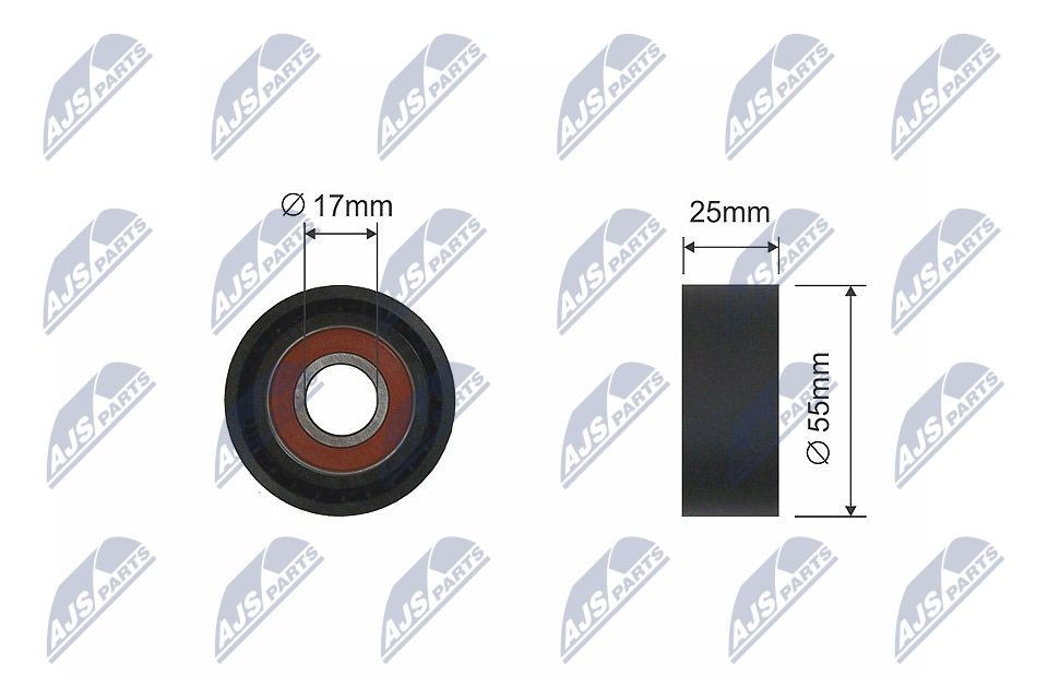 NTY RNK-CT-009: Pingutusrull, soonrihm Ø: 55mm, Ø: 55mm